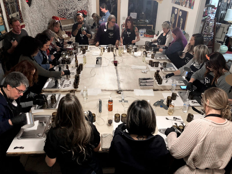 Recap of Our Candle Pour Workshop at Black Luck Vintage