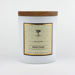 Joshua Tree Candle Company Indian Palms Luxe Candle in White Matte Colored Glass