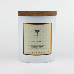 Joshua Tree Candle Company Prickly Pear Luxe Candle in White Matte Colored Glass