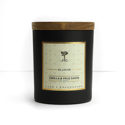 Cholla & Palo Santo Luxe Candle in Black Matte Colored Glass