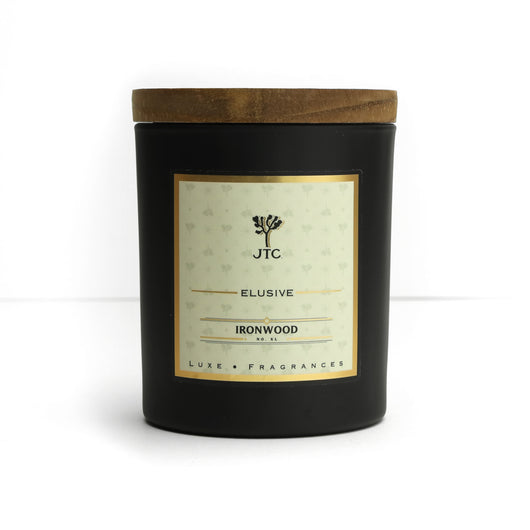 Ironwood Luxe Candle in Black Matte Colored Glass
