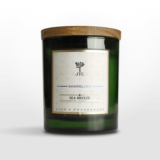 Sea Breeze Luxe Candle in Green Colored Glass